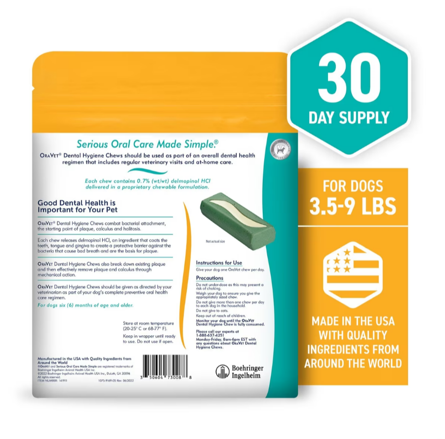 OraVet Hygiene Dental chews for X-Small dogs