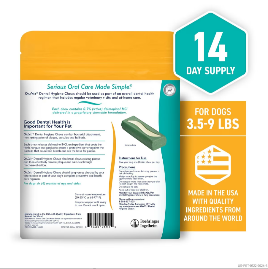 OraVet Hygiene Dental chews for X-Small dogs