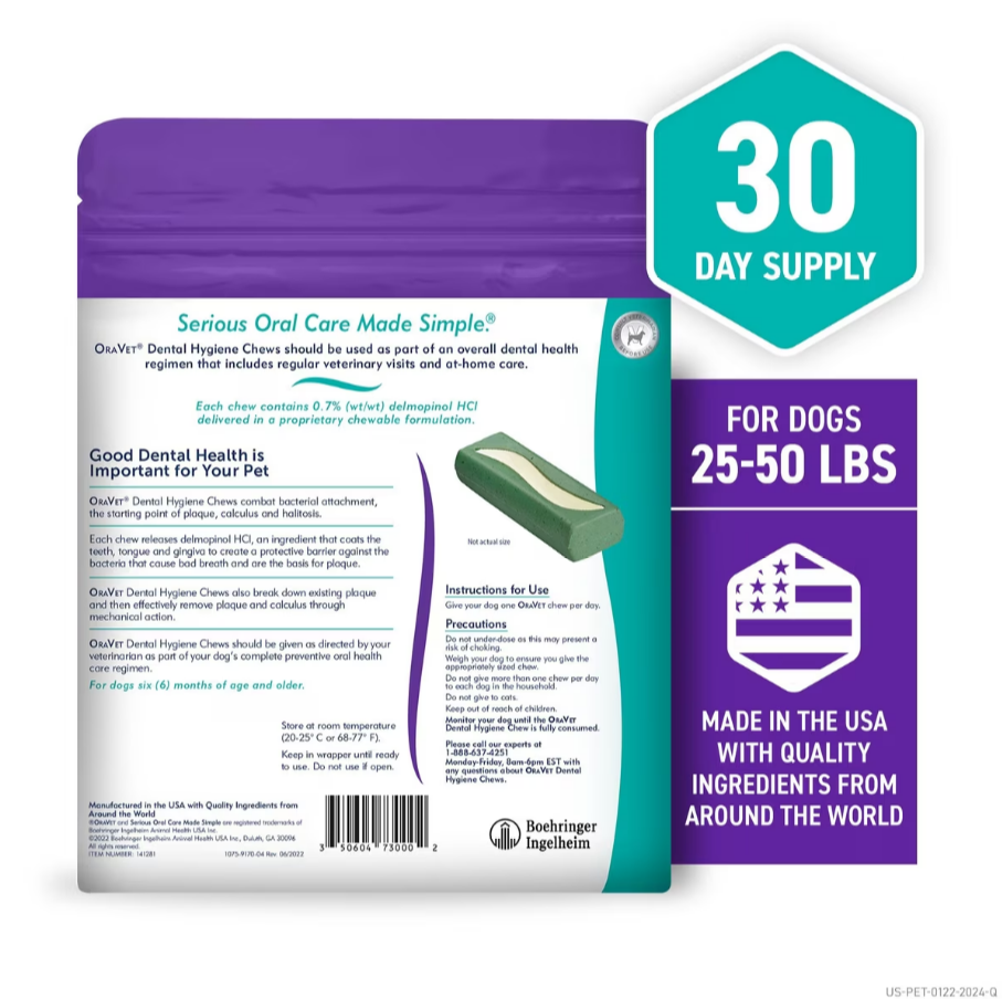 OraVet Hygiene Dental chews for Medium dogs