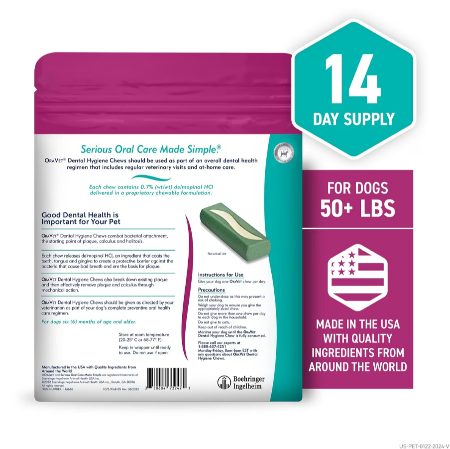 OraVet Hygiene Dental chews for Large dogs