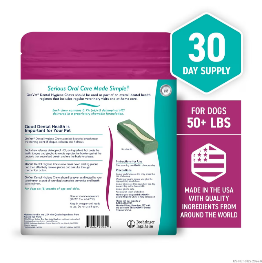 OraVet Hygiene Dental chews for Large dogs